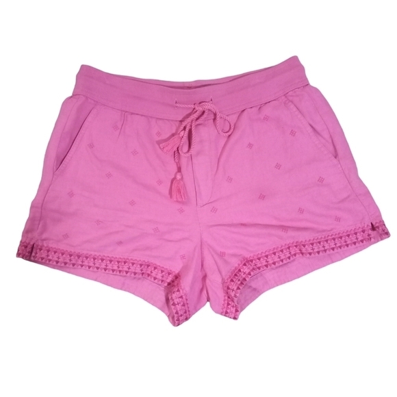 Gap Embroidered Pullon Drawstring Waist Pocket Linen Cotton Shorts Size … - Picture 1 of 8